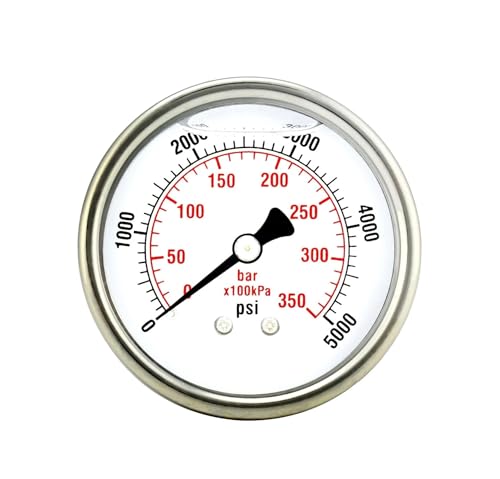 2" Manometer, Edelstahlgehäuse, flüssigkeitsgefüllt, Rückmontage, 5000 PSI - 2" Manometer, Edelstahlgehäuse, flüssigkeitsgefüllt, Rückmontage, 5000 PSI - von IFXAVJWSQ