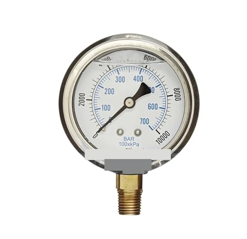 Druckmessung 0–10.000 PSI, 2,5-Zoll-Fläche, 1/4-Zoll-NPT-Druckbegrenzungsvorrichtung von IFXAVJWSQ