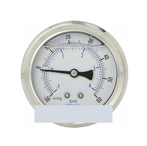 Flüssigkeitsgefülltes Vakuummeter - 30-60 PSI, 2,5" Anzeige, 1/4" Rückmontage WOG- von IFXAVJWSQ