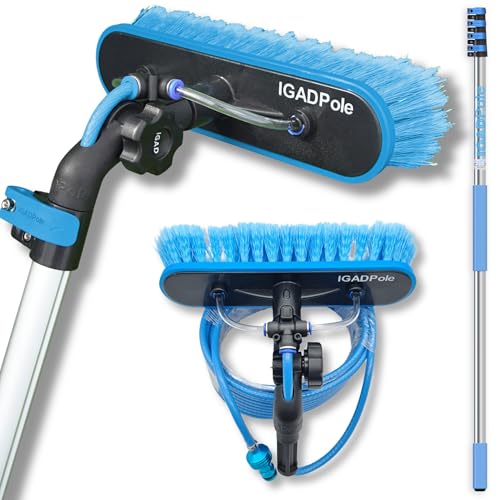 IGADPole 5 m Waschbürste Verlängerungsstangen-Set – Wasserführende Waschbürste mit Schlauch, 3-stufige Teleskopstange für Auto-, Fenster- & Solarreinigung IGADPole 5 m Waschbürste Verlängerungsstangen-Set – Wasserführende Waschbürste mit Schlauch, 3-stufige Teleskopstange für Auto-, Fenster- & Solarreinigung von IGAD