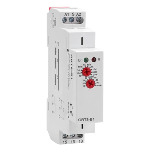 16A Relais GRT8- B1 AC 230V, 1 SPDT Zeitschalter mit Ausschaltverzögerung für Relais Off, Verstellbare Verzögerung von 0,1 Sek. bis 10 Tage pro elektronischer Steuerung 16A Relais GRT8- B1 AC 230V, 1 SPDT Zeitschalter mit Ausschaltverzögerung für Relais Off, Verstellbare Verzögerung von 0,1 Sek. bis 10 Tage pro elektronischer Steuerung von IGEYAPA