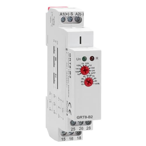 16A Relais GRT8 - B2 AC/DC 12-240V, 2 SPDT Zeitschalter mit Ausschaltverzögerung Regulierbare Verzögerung von 0,1 Sek. bis 10 Tage für elektronische Steuerung 16A Relais GRT8 - B2 AC/DC 12-240V, 2 SPDT Zeitschalter mit Ausschaltverzögerung Regulierbare Verzögerung von 0,1 Sek. bis 10 Tage für elektronische Steuerung von IGEYAPA