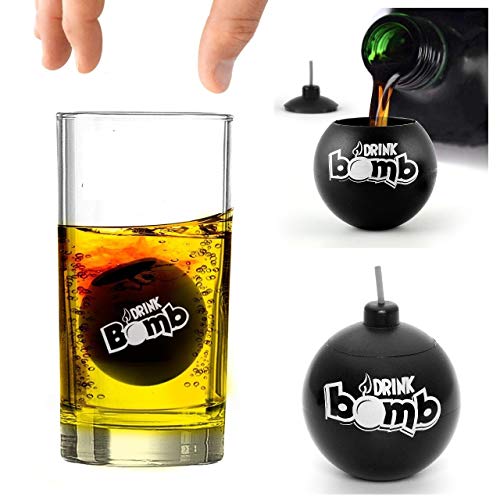 Bar Amigos Neuheit Drink Bomb Shots und Cocktail Menü Rezeptideen Karten schwarz 4er Set 25ml - Add to Shot Gläser Ideal für Jagermaister Red Bull Party von Bar Amigos