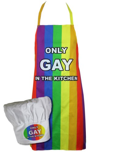 IGGI Kochschürze und Kochmütze mit Schriftzug Only Gay In The Kitchen von CKB