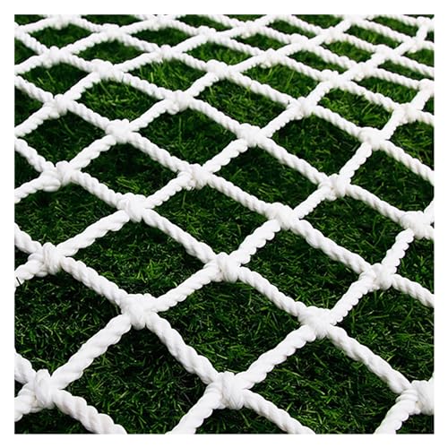 Dekoratives Zaunnetz, 6 mm dick, Balkon-Fallabdeckung, 10/5 cm Netz, Treppenschutz, Katzennetz, weiß, Bau, Fallnetz, Spielplatz, Zaunseil (6 mm, 10 cm Masche, 8 x 1 m) von IGGLL