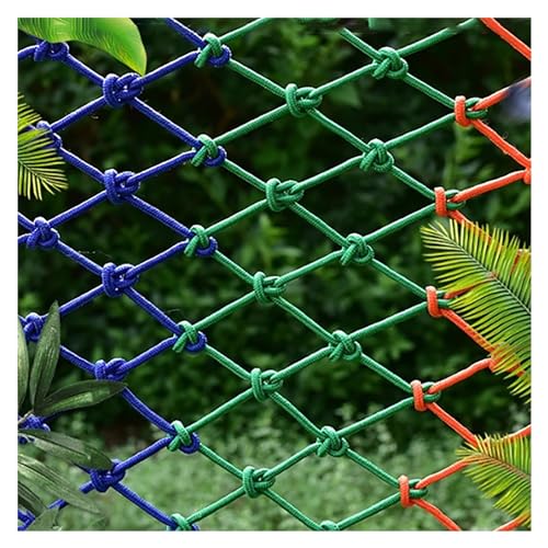 Dekoratives Zaunnetz, Schutznetze aus farbigem Nylonseil, Fallschutz für Balkone, für Treppen, dekoratives Kletternetz für Katzen, handgeflochtenes Netz (4 mm 5 cm Mesh, 1 x 3 Meter) von IGGLL