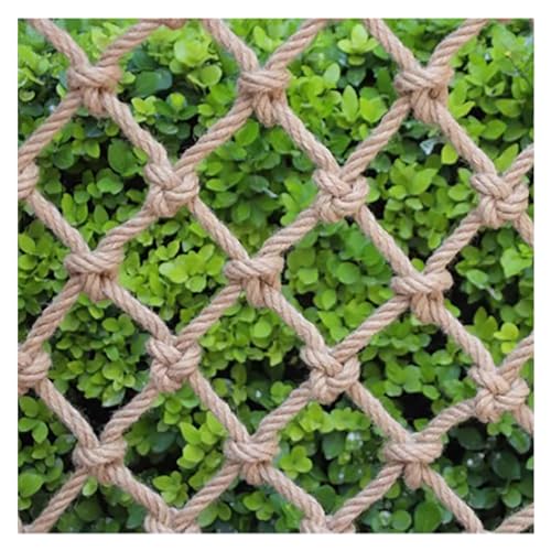 Dekoratives Zaunnetz Kletternetz für Baumhäuser Treppengeländer Schutznetz für Balkone 12 mm dick für den Außenbereich Hanfseil Netz Dekonetz für Gartenpflanzen Maßgefertigte Länge (12mm 10cm Mesh von IGGLL
