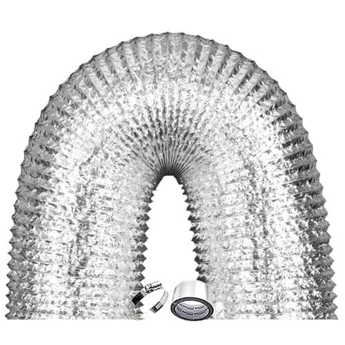 Flexibler Aluminium-Luftschlauch, flexibler Aluminium-Lüftungskanal for Wäschetrockner, Abluftventilator, Dunstabzugshaube, HVAC, 1 Stück, Größe 80–300 mm, Länge 2–5 m(3.0m,300mm) von IGGLL