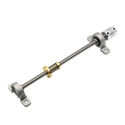 Gewindespindel, 1 Satz 3D-Drucker T8 T-Typ-Gewindespindel, 8 mm Länge 150–500 mm + Spielfreie Mutter + KP08 Kp08 Stehlager + 5 bis 8 mm Kupplung(200mm) von IGGLL