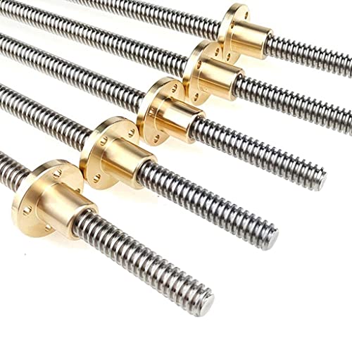 Gewindestange, Leitspindel, 1 Stück, Leitspindel for 3D-Druckerteile, T10 12 14 16 20 T-Führung, Länge 1000 mm, Durchmesser 8 10 12 14 16 20 mm, Trapezgewindespindel mit Mutter(T20*4) von IGGLL