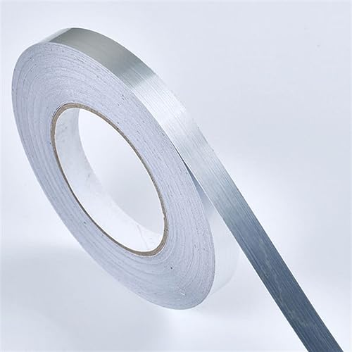 IGGLL Selbstklebende Metallverkleidung, Wandeinfassung, 50 m, zum Abziehen und Aufkleben, Tapetenbordüre, selbstklebender Streifen, Deckentür-Sticker (Silber gebürstet, B: 3 cm) von IGGLL
