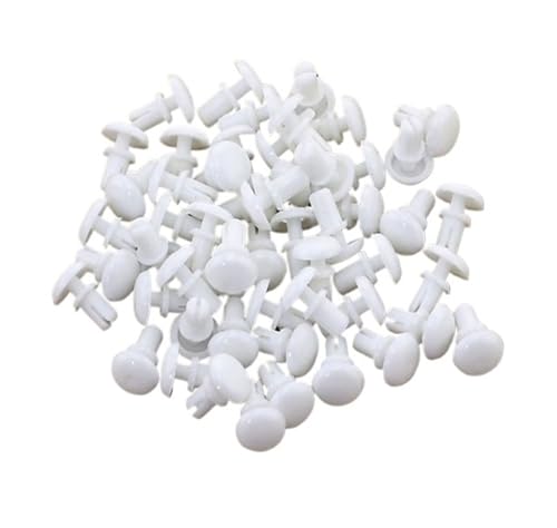 Kunststoff-Nylon-Niet-Zierklammer, 100 Stück, 4 mm Locherweiterung, Nylon, Kunststoff-Einrastclip, Nietschraube, Abstandshalter, Verriegelungspfosten(R4050) von IGGLL