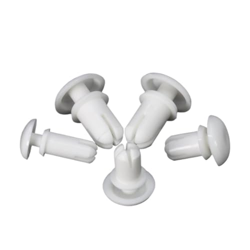 Kunststoff-Nylon-Niet-Zierklammer, 100 Stück 2,1/2,7/3,1/3,6/4,1/5,1/6,1 mm Nylon R-Typ Expansionsnietmutter Kunststoff-Schnallenclip(White,R2672) von IGGLL