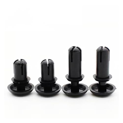 Kunststoff-Nylon-Niet-Zierklemme, 50 Stück Nylon-Niet Kunststoff R-Typ Expansionsnietmutter Schnallenclip R20 R30 R40 R50 R60 for PC-Version Kunststoffschnalle(Black,R3535 50PCS) von IGGLL