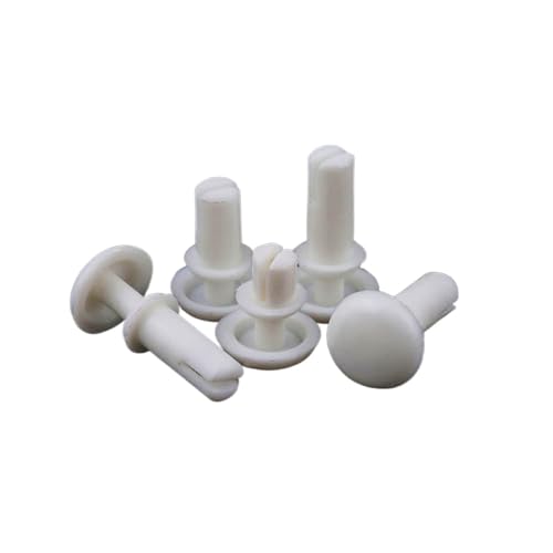 Kunststoff-Nylon-Niet-Zierklemme, 50 Stück Nylon-Niet Kunststoff R-Typ Expansionsnietmutter Schnallenclip R20 R30 R40 R50 R60 for PC-Version Kunststoffschnalle(White,R5045 50pcs) von IGGLL