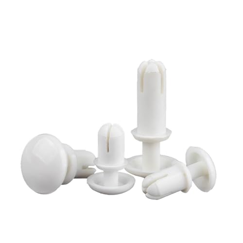 Kunststoff-Nylon-Niet-Zierklemme, Nylon-Pressnietmutter-Clip-Niet, Kunststoff-R-Typ-Expansionsniet-Klemmenschraube, PC-Platinen-Befestigungsschnalle(White,R2655 (100pcs)) von IGGLL