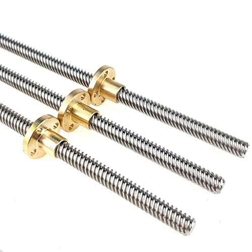 Mutterschraube mit Gewindestange, T8 Trapezschraube aus Edelstahl + Kupfermutter, Länge 100-1200 mm, Teilung 2 mm, Teilung 4 mm, Schraube Typ T für Schrittmotor von 3D-Druckern, 1 Stück (650 mm mit Mutterschraube mit Gewindestange, T8 Trapezschraube aus Edelstahl + Kupfermutter, Länge 100-1200 mm, Teilung 2 mm, Teilung 4 mm, Schraube Typ T für Schrittmotor von 3D-Druckern, 1 Stück (650 mm mit von IGGLL