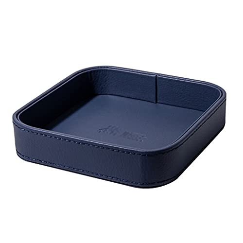 Schmuck-Schlüsselablage, Leder-Organizer, kreative Schreibtisch-Aufbewahrungsbox, Schreibtisch, Brieftaschen, Handys, Nachttisch oder Kommodenteller, Kleingeldbörse (blau) von IGGLL