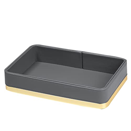 Schmuck-Schlüsselablage, Valet-Organizer, kreative Schreibtisch-Aufbewahrungsbox, Schmuckschale, Schreibtisch, Brieftaschen, Handys, Nachttisch oder Kommodenplatte (grau) von IGGLL