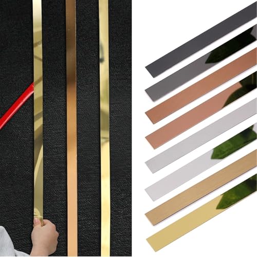 Selbstklebende Metallverkleidung, Wandverkleidung, selbstklebende Kantenleiste, 90 cm, Spiegelschwarz, 20 mm von IGGLL