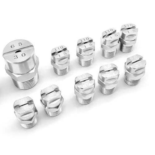 Spitzen for Waschdüsen, Fächerdüse aus Edelstahl, 1/8 1/4 Zoll Außengewinde, mehrere Größen, 65–110 Grad, 5er-Pack(1/8 External Thread 9.5mm (Bore Diameter 1.1mm),65°) von IGGLL