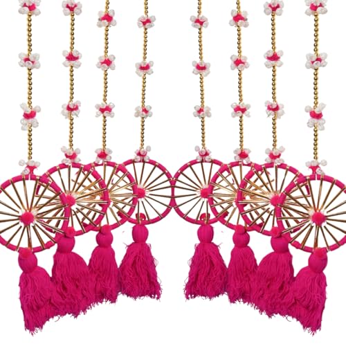 IGH Rajasthani Wandbehang mit Blumenperlen, 91,4 cm, perfekt für Zuhause und Hochzeit, Geschenk, Event, Dekoration, Geschenk (4 Stück) von IGH