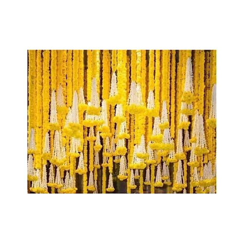 India Gift Hub Traditionelle künstliche Gajara-Jasmin-Girlanden für festliche Dekorationen, weiße Gajara-Girlanden Wandbehänge, 10 Stück India Gift Hub Traditionelle künstliche Gajara-Jasmin-Girlanden für festliche Dekorationen, weiße Gajara-Girlanden Wandbehänge, 10 Stück von IGH