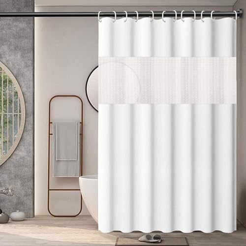 IGINOA Duschvorhang 180x200 Weiß Antischimmel Badevorhang Shower Curtains Weiss Wasserdicht Mit ösen Motiv Duschrollo Schimmelresistent Badewanne Vorhang Duschvorhänge Bathroom Badewannenvorhang von IGINOA