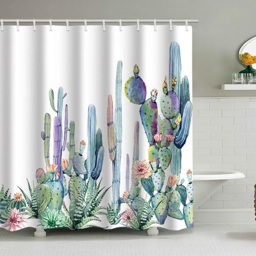 IGINOA Duschvorhang Grün Antischimmel 180x180 Badevorhang Weiß Shower Curtains Wasserdicht Blumen mit ösen Bunt Schimmelresistent Badewanne Vorhang Pflanzen Waschbar Muster Duschvorhänge von IGINOA