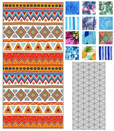 IGINOA Strandtuch XXL Microfaser Strand Handtuch Boho Gestreift 180x90 Badehandtücher Groß Strandhandtuch Mikrofaser Badetuch Mädchen Sandfrei Damen Beach Bath Towels Strandbadetuch Dünn Leicht von IGINOA