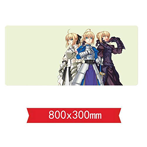 Mauspad,Fate Stay Night Saber Speed Gaming Mouse pad,800x300mm Mousepad,Extended XXL Large Mousemat with 3mm-Thick Base,for notebooks, PC, B von IGIRC