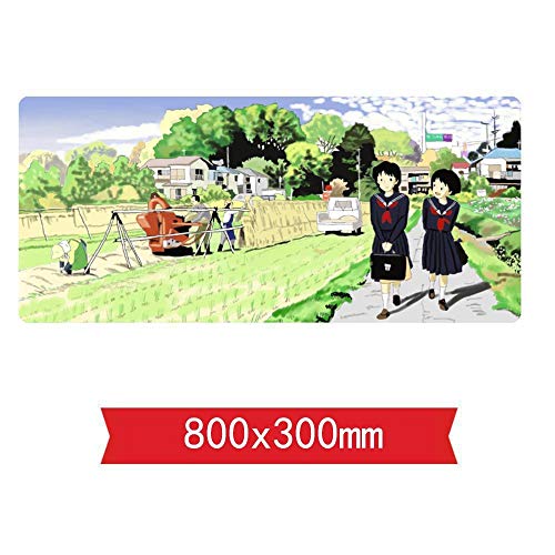 Mauspad Cartoon-Tischset des netten Mädchens Geschwindigkeits-Spiel Mauspad |XXL Mousepad | 800 x 300mm Großformat | 2 mm Dicke Basis | Perfekte Präzision und Geschwindigkeit, E von IGIRC