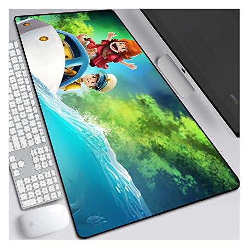 IGIRC Mauspad Goldfish Princess 800X300mm Mauspad, verschleißfeste Spezialoberfläche, Extended XXL Large Mousemat mit 3mm starker Basis, für Notebooks, PC, B von IGIRC