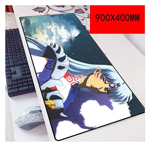 IGIRC Mauspad Inuyasha 900X400mm Mouse pad, Speed Gaming Mousepad,Extended XXL Large Mousemat with 3mm-Thick Base,for notebooks, PC, C von IGIRC