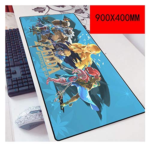 Mauspad Legend of Zelda 900X400mm Mouse pad, Speed Gaming Mousepad,Extended XXL Large Mousemat with 3mm-Thick Base,for notebooks, PC, G von IGIRC