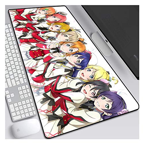 IGIRC Mauspad LoveLive Girl-Tischset 900X400mm Mauspad, Perfekte Präzision und Geschwindigkeit Gaming-Mauspad mit 3 mm dickem Fuß, für Notebooks, PC, R von IGIRC