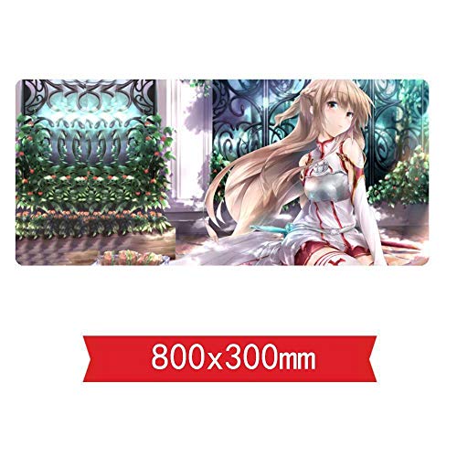 Mauspad Sword Art online 800X300mm Mauspad, Speed ​​Gaming Mousepad, Erweitertes XXL großes Mousemat mit 2mm starker Basis, für Notebooks, PC, F von IGIRC