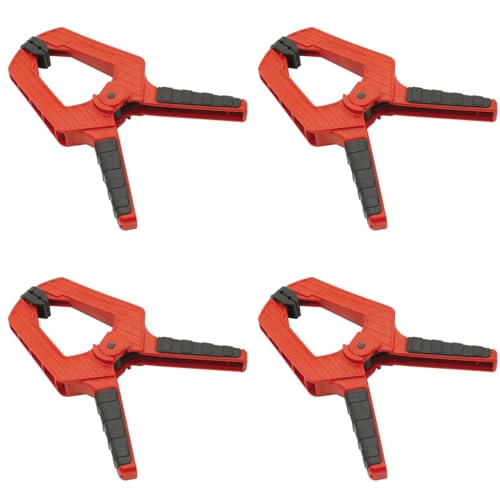 Federklemme Multifunktion - Set mit 4 Stück - Federzwingen mit hoher Spannweite - Klemmzwingen mit hoher Spannkraft und gummierten Griffen - Leimzwingen (100 mm) von IGM