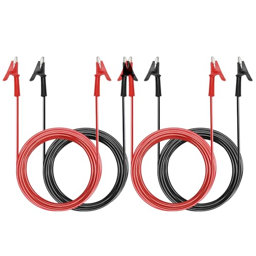 IGNPION 4 x 2 Paar Testkabel Krokodilklemmen Alligator Clip 15 A Testkabel für Multimeter für Auto, Länge 3 m von IGNPION