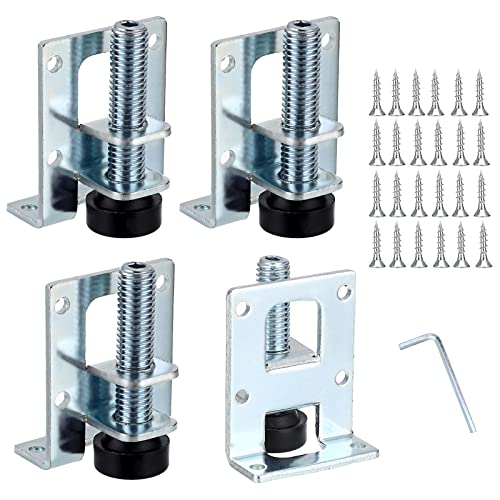 IGNPION 4 Stück Verstellbar Nivellierfüße M10 Möbelnivellierfüße Stahl Schrankfüße Höhenverstellbare füsse für Möbel, Tisch, Schränke, Werkbank, Regale von IGNPION