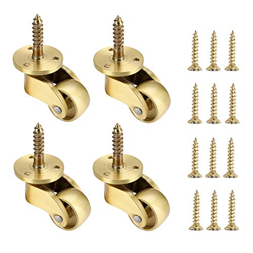 IGNPION 4er Set Universalrollen aus massivem Messing 360° drehbare Möbelrollen 22mm Möbelrollen von IGNPION