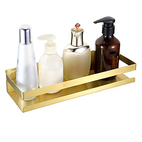 IGNPION Badezimmer-Organizer, Regal, Eckregal, Edelstahl, Badezimmer-Zubehör, Caddy, Regale, Wandmontage, Badezimmer-Dusch-Organizer, Aufbewahrungsregal für Küche, Bad, Hotel (Gold, 30 cm) von IGNPION