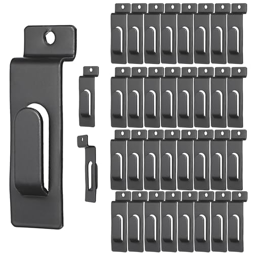 IGNPION Slatwall Utility Notch Hook - Slatwall Durable Metal Photo/Clock Frame Utility Notch Display Hook Hanger, Slat Wall Accessories for Photo Frame Painting Arts Center Grid Panel von IGNPION
