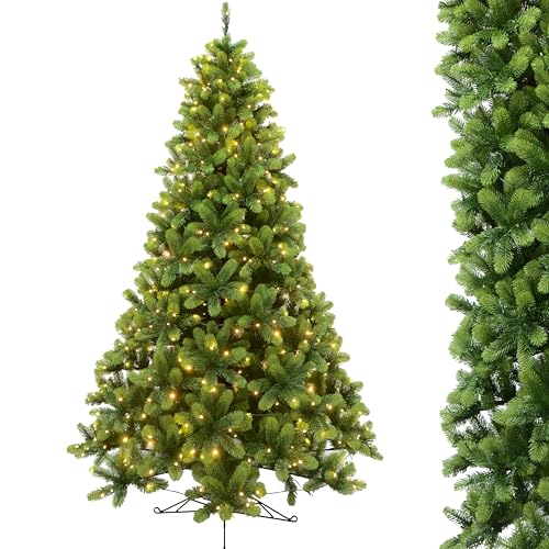 IGOOD Premium Weihnachtsbaum Künstlich 100% Spritzguss 180cm mit 300 LED-Beleuchtung, Naturgetreuer Tannenbaum mit 979 Stabiler Spitzen, Edle Nordmanntanne Einfacher Aufbau für Weihnachten-Deko IGOOD Premium Weihnachtsbaum Künstlich 100% Spritzguss 180cm mit 300 LED-Beleuchtung, Naturgetreuer Tannenbaum mit 979 Stabiler Spitzen, Edle Nordmanntanne Einfacher Aufbau für Weihnachten-Deko von IGOOD