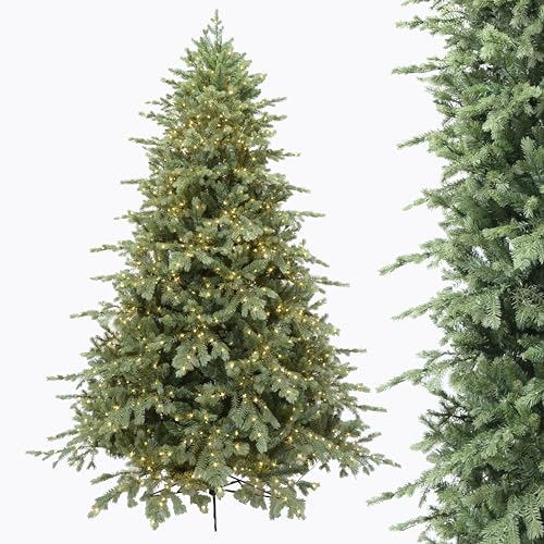 IGOOD Premium Weihnachtsbaum Künstlich 210cm mit Beleuchtung,1500 Warmweißen Lichtern, Natur Spritzguss mit 3499 Spitzen,Tannenbaum Künstlich Inkl. Christbaum Metallständer und Aufbewahrungstasche von IGOOD