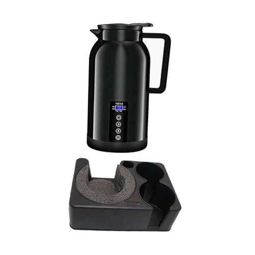 Auto Wasserkocher Edelstahl, 1300ml 12-24v Fahrzeug Beheizter Wasserkocher, Wasserkessel Mit Zigarettenanzü Wasserkocher, Auto Mit Lcd-Display Temperaturregelung (1300 ML) von IGTOPS