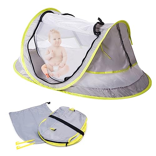 Baby-Strandmuschelzelt,Tragbares ultraleichtes Strandzelt,Pop-up-Baby-Strandzelt, Outdoor-Sonnenschutzzelt,UV50+,Baby-Outdoor-Moskitonetz,für Familien-Strandcamping, Wanderausflug, Grillparty von IGTOPS