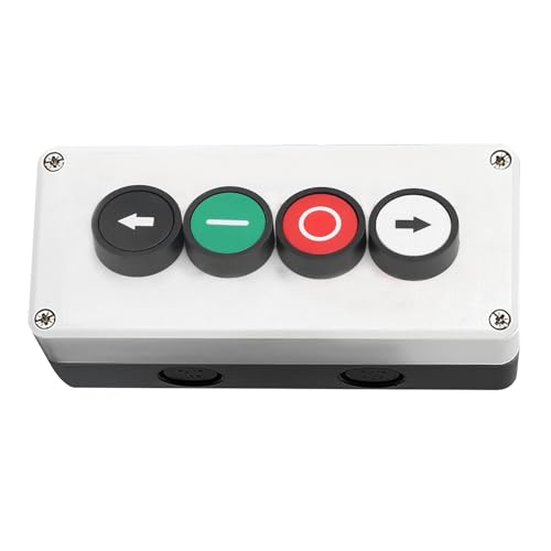 Drucktaster Steuerbox,Push Button Station Nach Oben Pfeile mit Stop-Taste Hoist Roller Shutter Door,Auf Ab Pfeilschalter Selbstwiederherstellung für Garagen,Sektionaltore,Kipptore,Schwingtore (4N) von IGTOPS