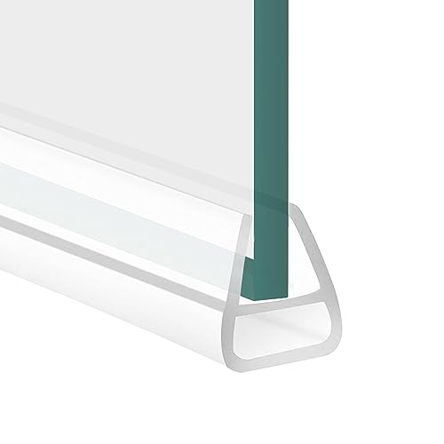 Duschdichtung,Glasdichtung, Glastürdichtung für Badezimmertüren, U-förmig transparent 200cm, für Duschwände und andere Glasteile zwischen 10mm dickem Glas (Für 8mm Glasstärke) von IGTOPS