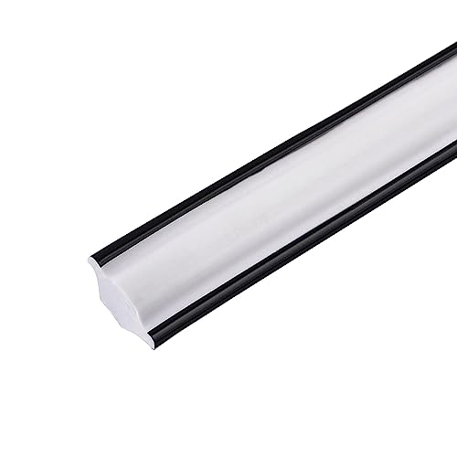 Flexible Selbstklebender Deckenleisten, PVC Quadrant-Zierleiste, Selbstklebend Flexibel Sockelleiste, Selbstklebend für Fliesenkanten, Laminieren (L-5M - 27x20mm - Weiß schwarz) von IGTOPS